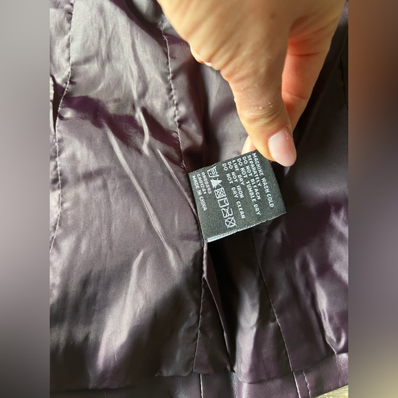▶️ Blanc Noir Women’s S Purple Moto Jacket Vegan Leather Full Zip Pockets NEW - Picture 9 of 16